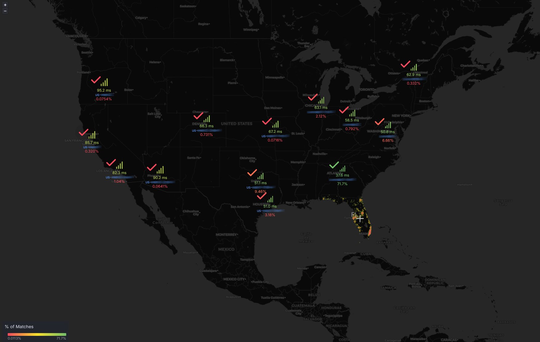 Location Based Latency Map